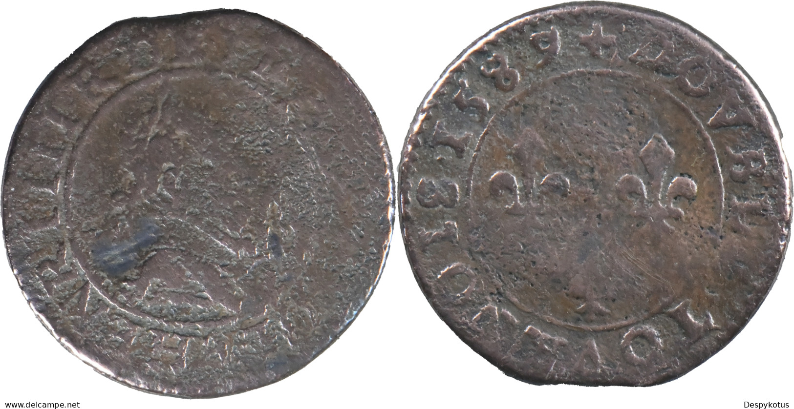 FRANCE - 1589 - DOUBLE TOURNOIS - HENRI III - Paris (A) - 20-014 - 1574-1589 Henri III