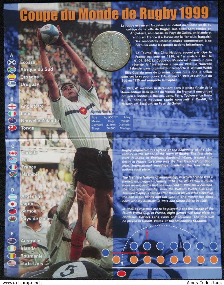 F1004.01 - COFFRET BU - FRANCS - 1999 - 1 Franc Coupe Du Monde 1999 - BU, BE & Münzkassetten