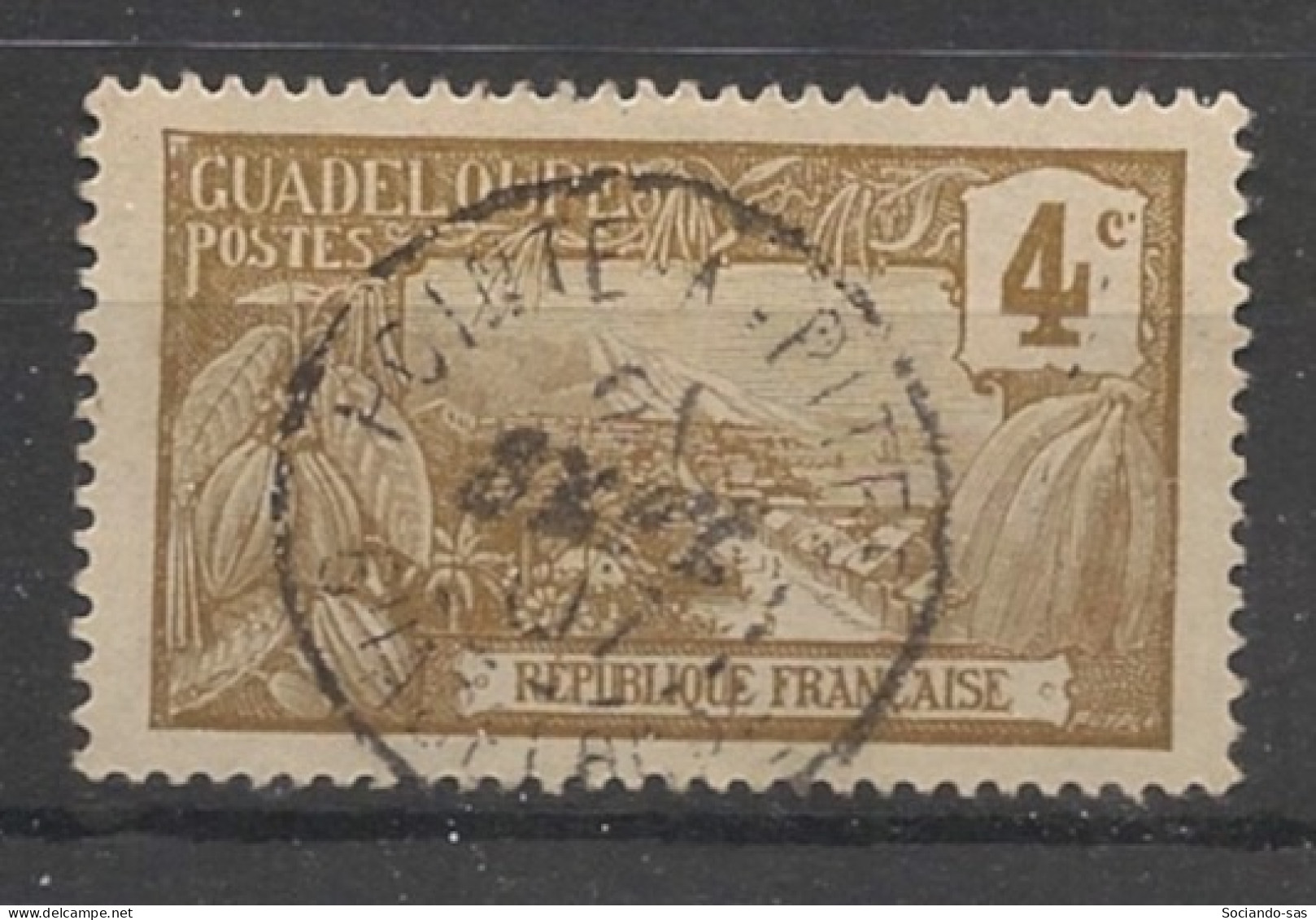 GUADELOUPE - 1905-07 - N°YT. 57 - Mont Houelmont 4c Bistre Sur Bleuté - Oblitéré / Used - Usados