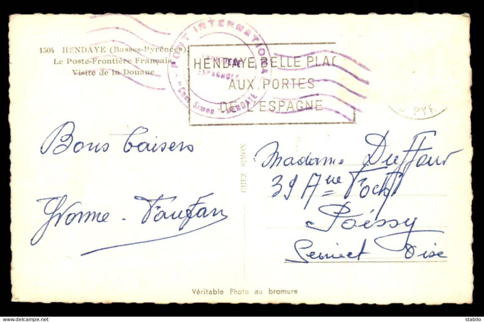 AUTOMOBILES - AMERICAINE AU POSTE-FRONTIERE FRANCAIS D'HENDAYE - Toerisme