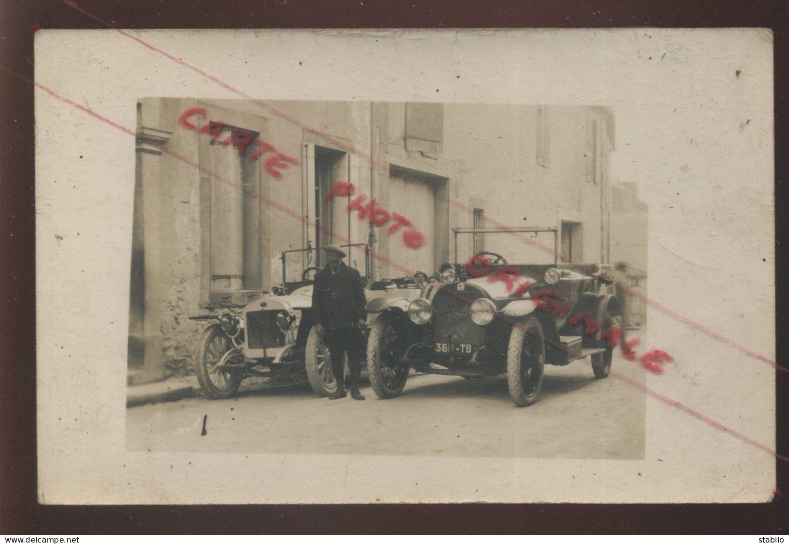 AUTOMOBILES - DELAGE - BERLIET IMMATRICULE 360 T 8 - CARTE PHOTO ORIGINALE - Passenger Cars