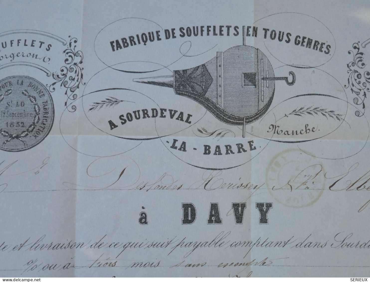 FRANCE LETTRE  RR 1860 PETIT BUREAU SOURDEVAL A ELBEUF   +N° 14 + AFF. INTERESSANT+DP7 - 1849-1876: Période Classique