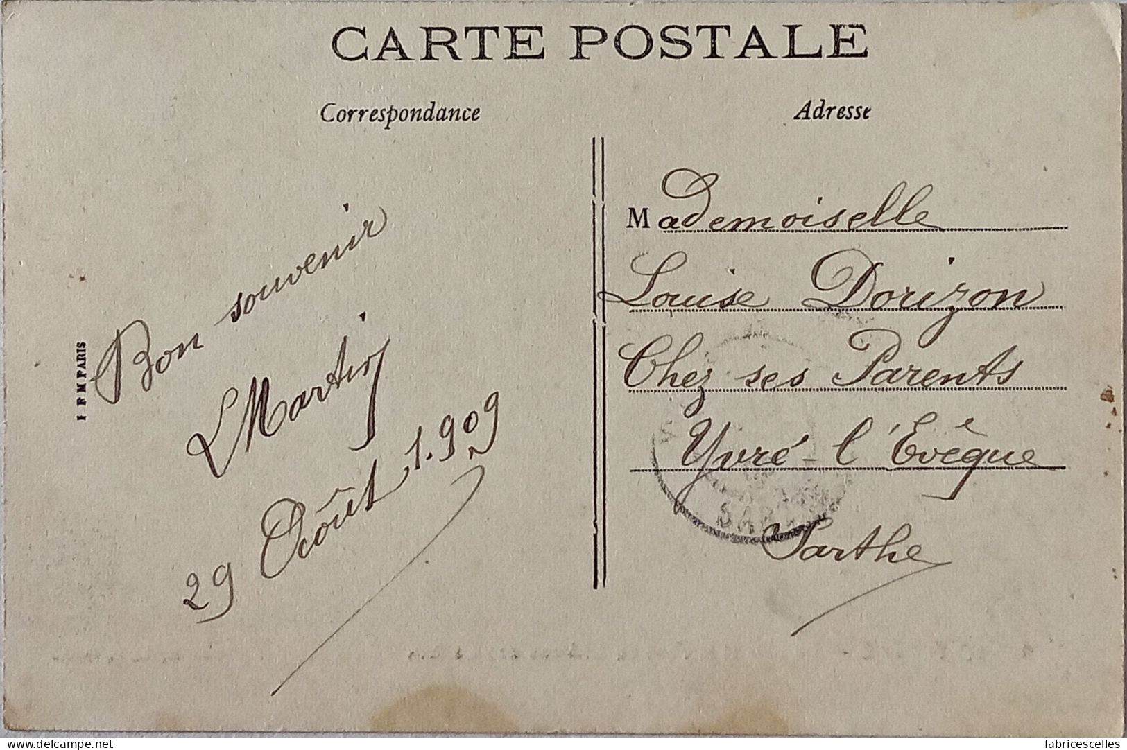 CPA Circulée 1909, La Flèche (Sarthe) - Le Loir Et La Pont Du Château Des Carmes.  (99) - La Fleche