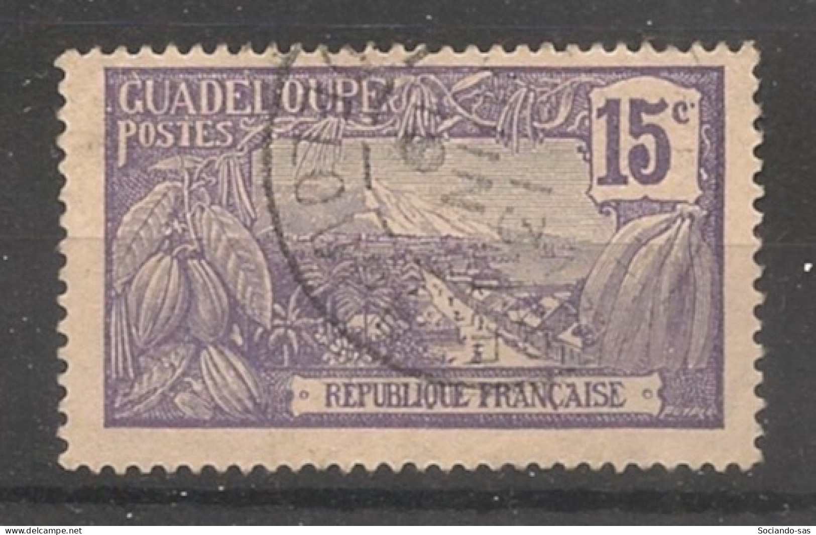 GUADELOUPE - 1905-07 - N°YT. 60 - Mont Houelmont 15c Violet - Oblitéré / Used - Usados