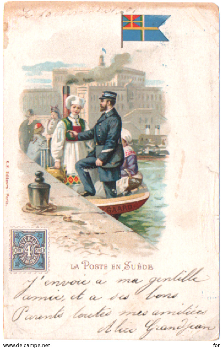 Postes - Facteurs : La Poste En Suède : 1901 : Précurseur - Post & Briefboten