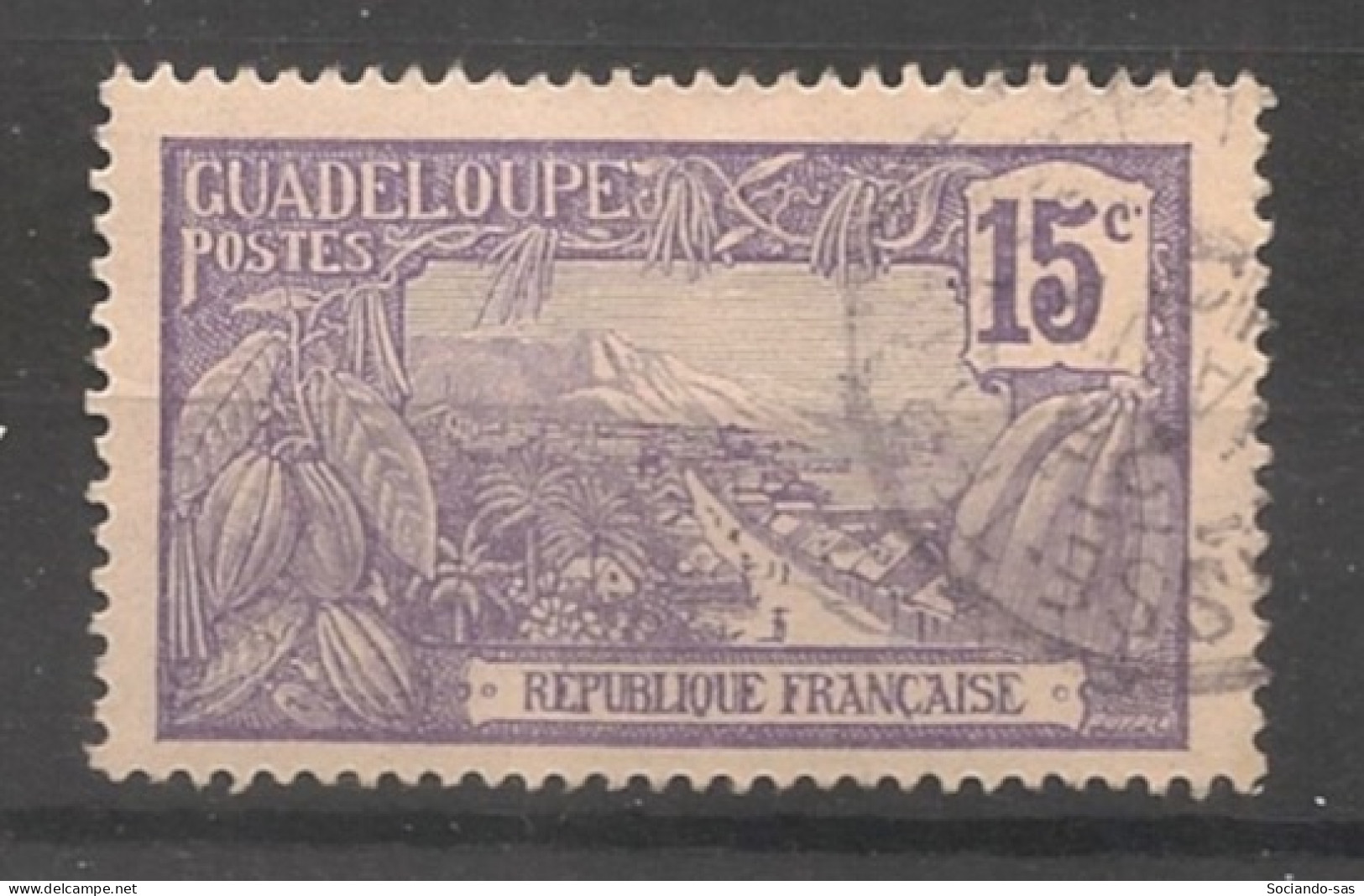 GUADELOUPE - 1905-07 - N°YT. 60 - Mont Houelmont 15c Violet - Oblitéré / Used - Used Stamps