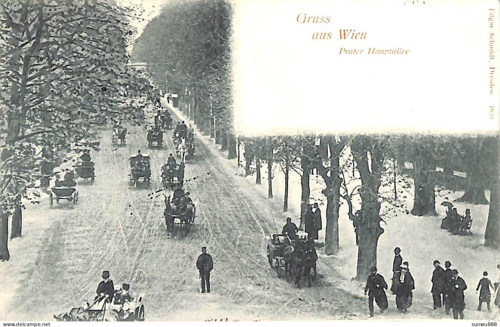 Gruss Aus Wien - Prater Hauptallee (Edgar Schmidt 1899) - Wien Mitte