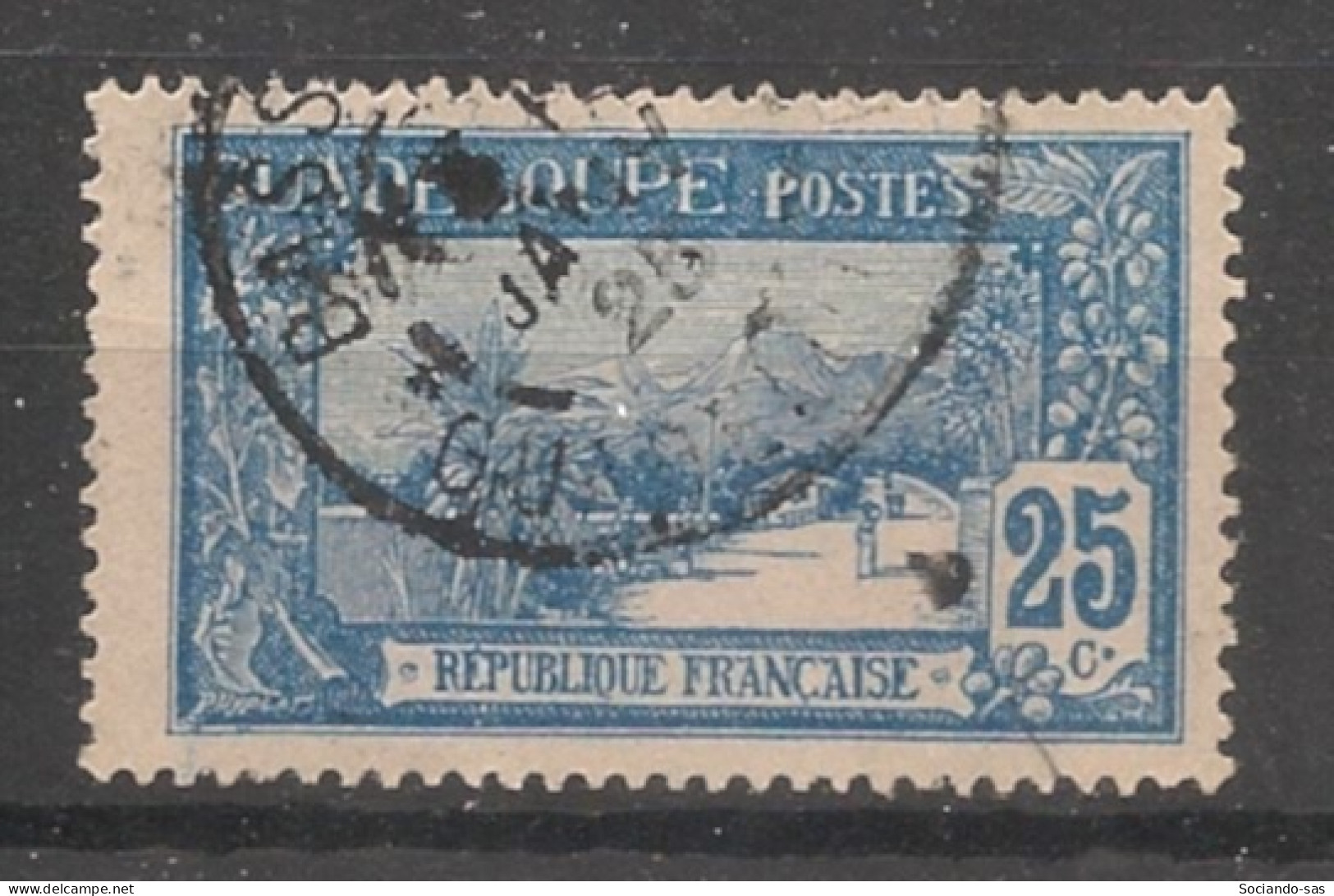 GUADELOUPE - 1905-07 - N°YT. 62 - Grande Soufrière 25c Bleu - Oblitéré / Used - Usados