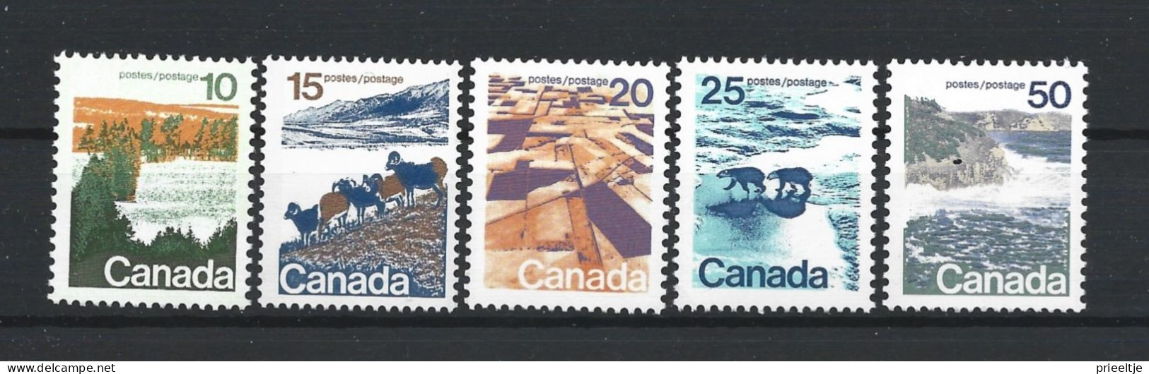 Canada 1972 Landscapes Y.T. 471+472a+473+474a+475 ** - Unused Stamps