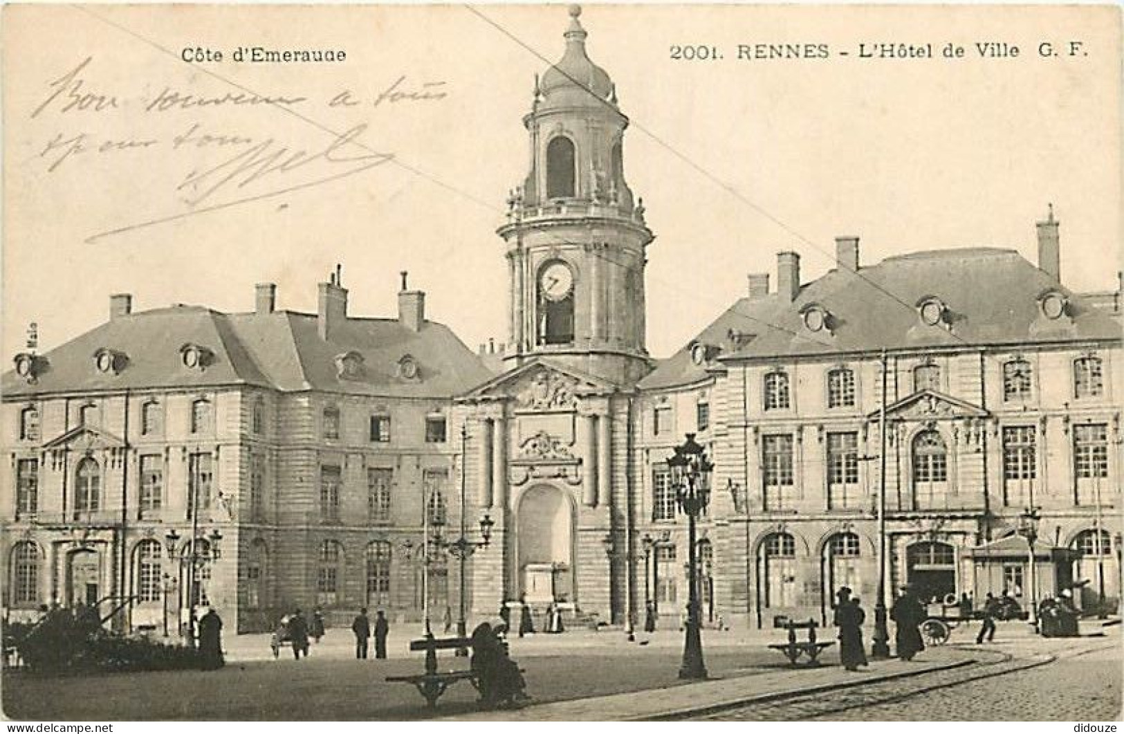 35 - Rennes - L'Hotel De Ville - Animée - Précurseur - Oblitération Ronde De 1904 - CPA - Voir Scans Recto-Verso - Rennes