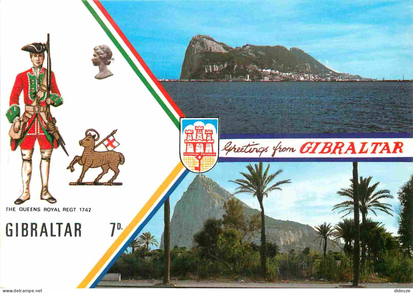Gibraltar - Multivues - Illustration - Blasons - CPM - Voir Scans Recto-Verso - Gibraltar