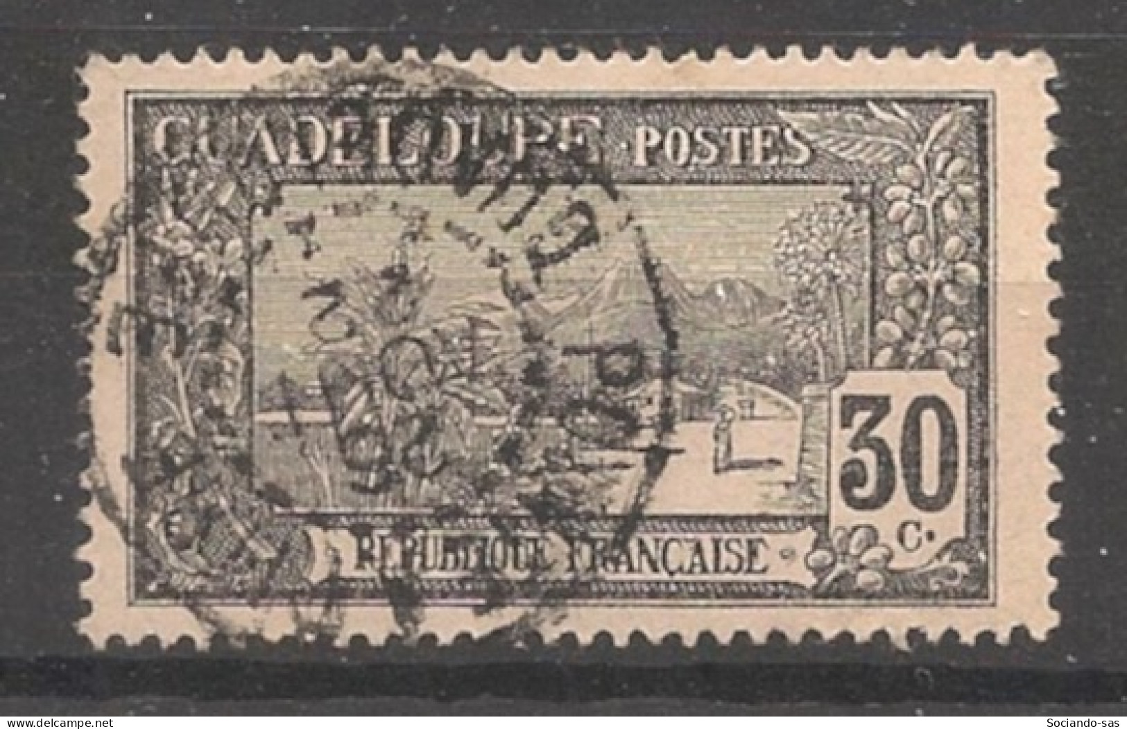 GUADELOUPE - 1905-07 - N°YT. 63 - Grande Soufrière 30c Noir - Oblitéré / Used - Used Stamps