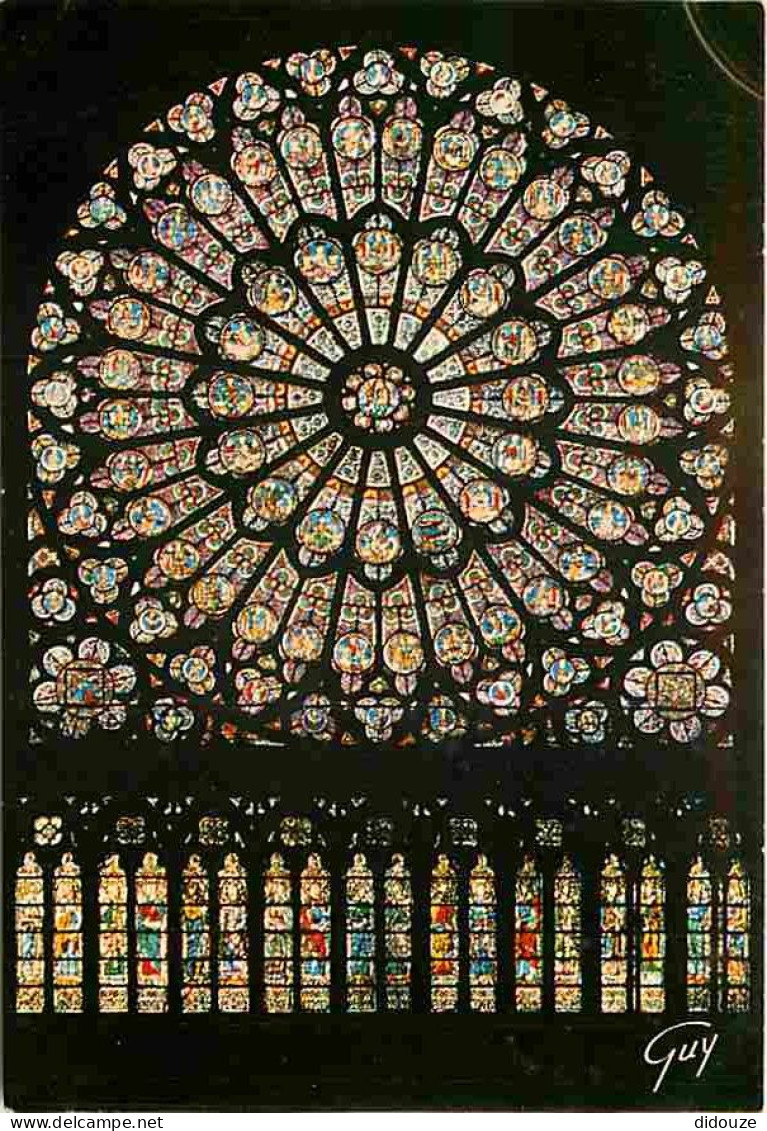 Art - Vitraux Religieux - Paris - Cathédrale Notre Dame - La Rose Nord - CPM - Voir Scans Recto-Verso - Paintings, Stained Glasses & Statues