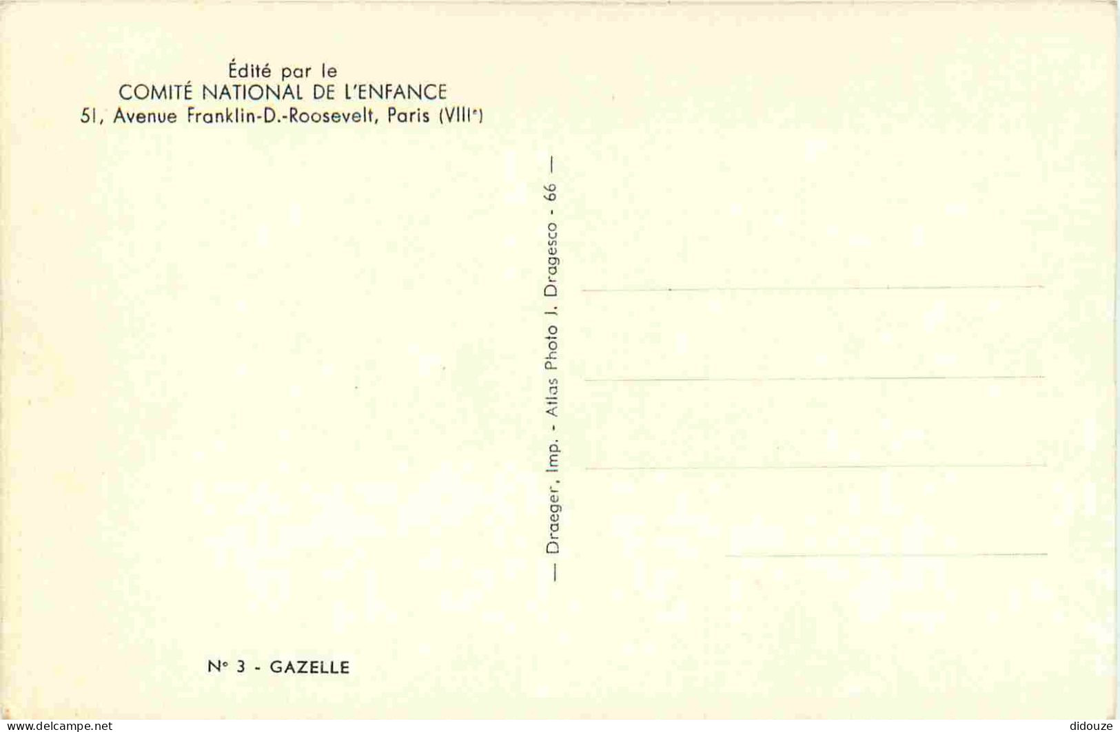 Animaux - Gazelle - CPSM Format CPA - Carte Neuve - Voir Scans Recto-Verso - Other & Unclassified