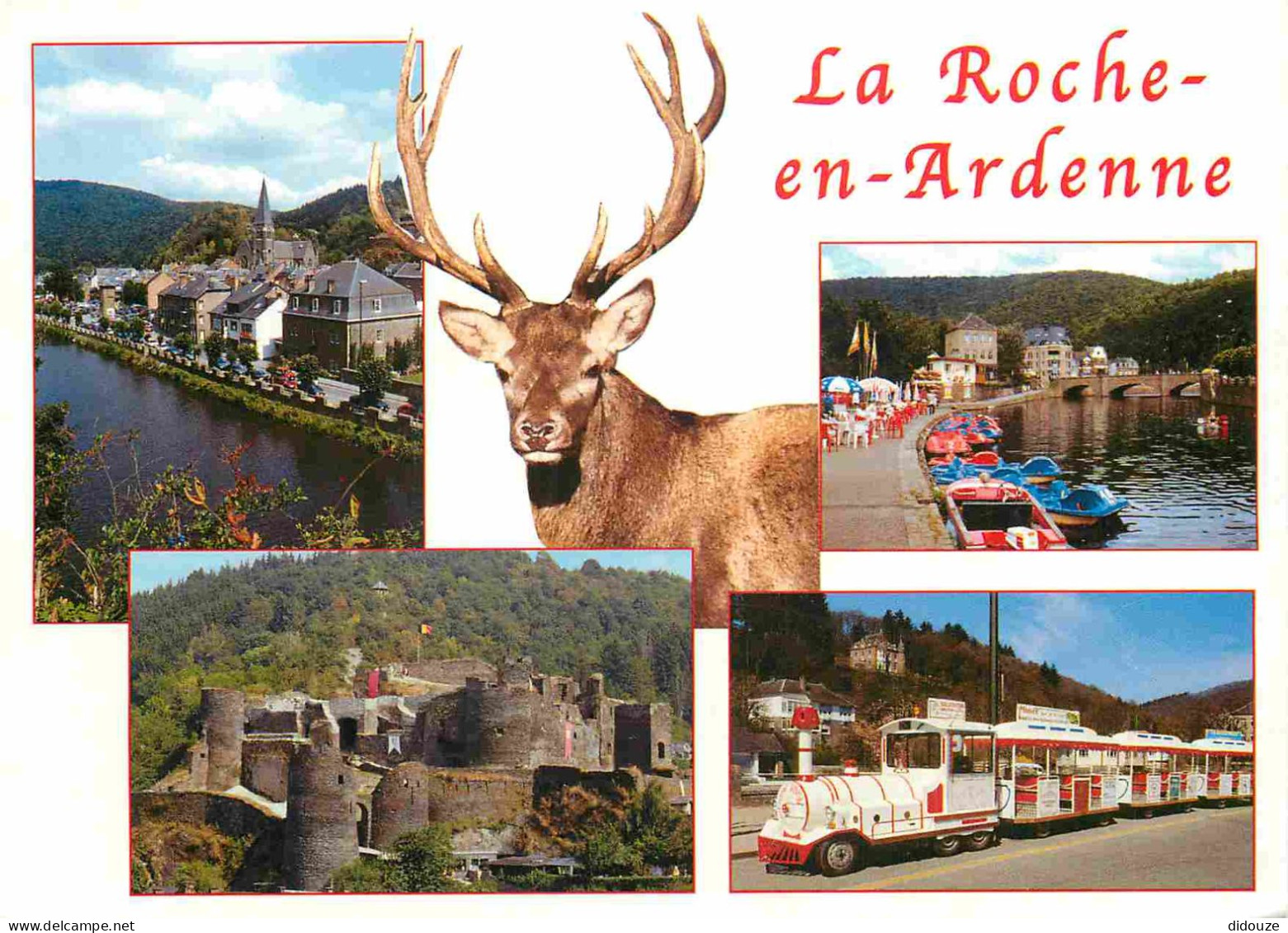 Animaux - Cervidés - Belgique - Belgium - La Roche En Ardenne - Multivues - Cerf - Petit Train Touristique - CPM - Voir  - Other & Unclassified