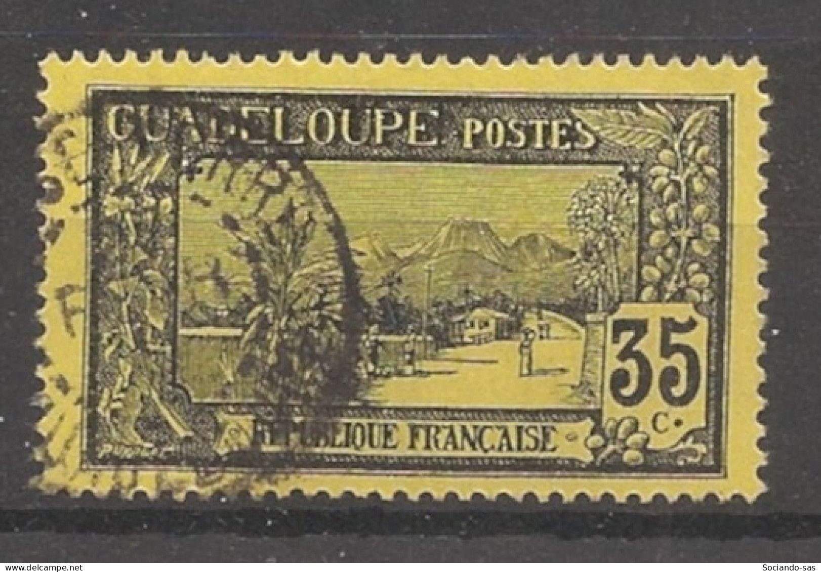 GUADELOUPE - 1905-07 - N°YT. 64 - Grande Soufrière 35c Noir Sur Jaune - Oblitéré / Used - Used Stamps