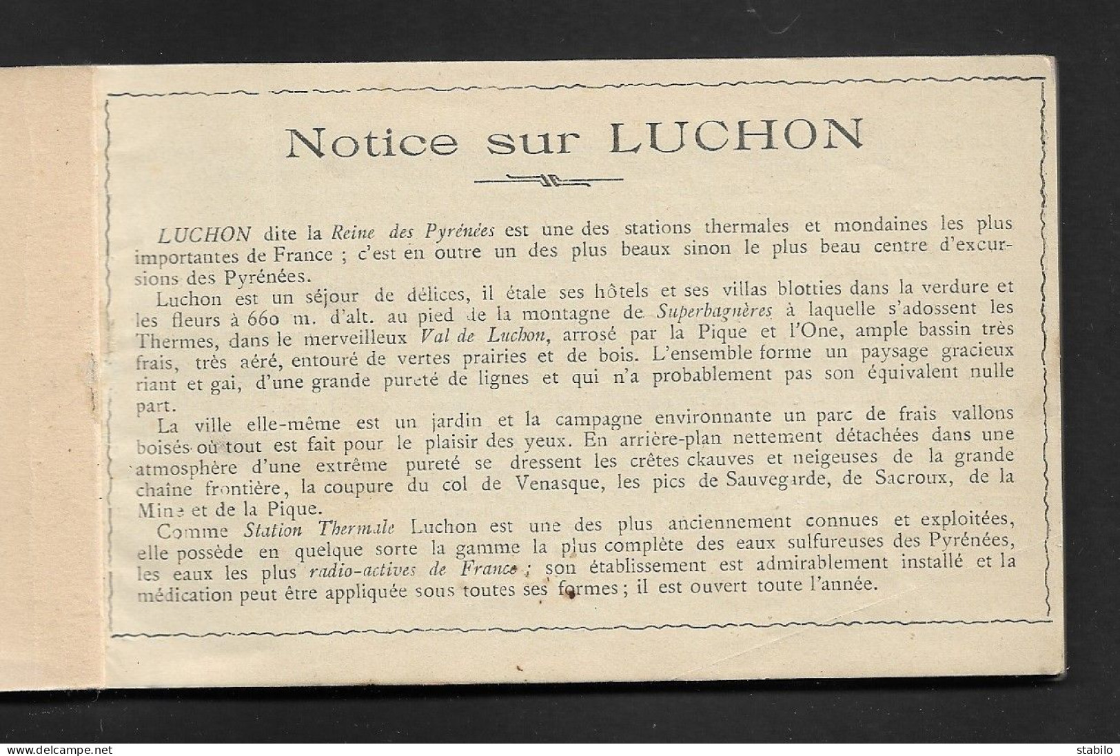 31 - LUCHON - CARNET DE 12 CARTES SEPIA - Luchon