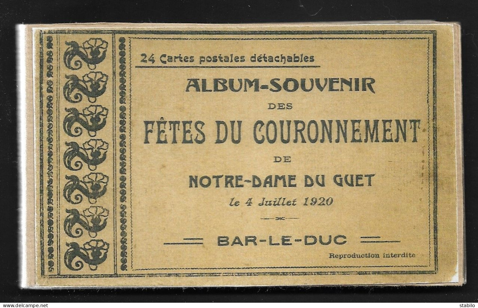 55 - BAR-LE-DUC - COURONNEMENT DE NOTRE-DAME DU GUET LE 4 JUILLET 1920 - CARNET DE 24 CARTES - VOIR ETAT - Bar Le Duc
