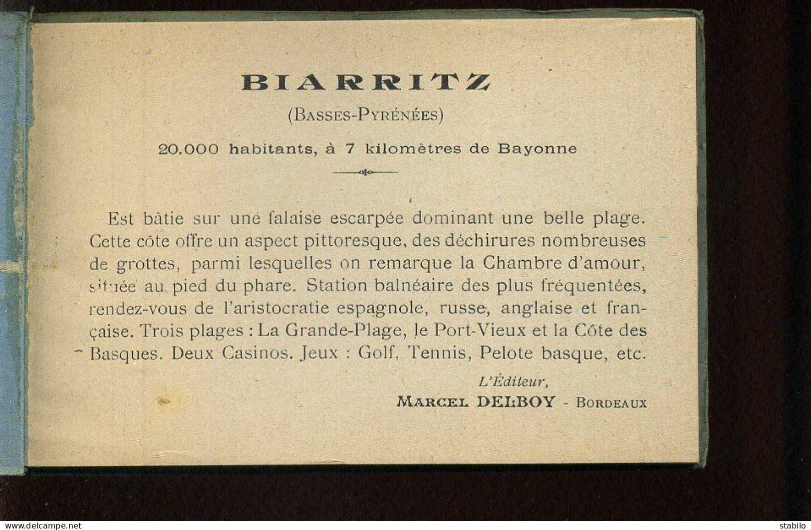 64 - BIARRITZ - CARNET DE 12 CARTES - Biarritz