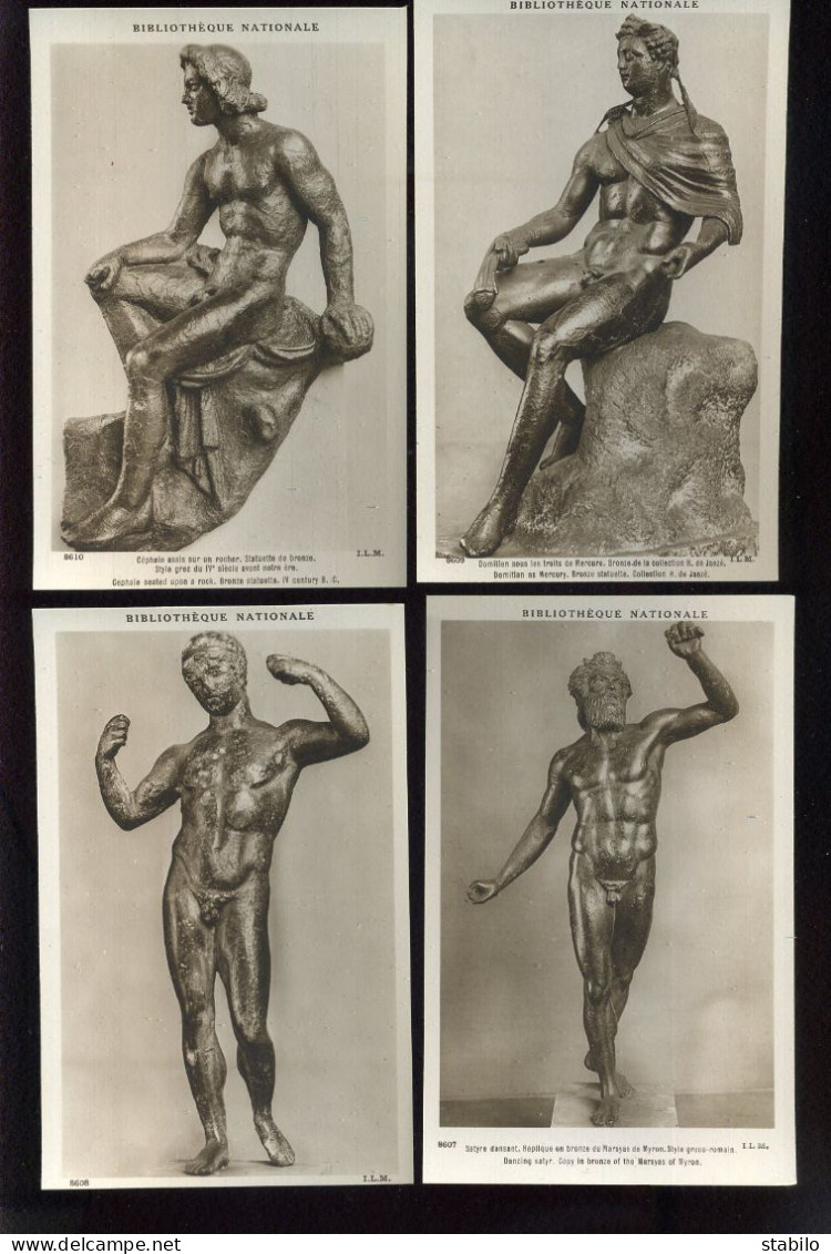 SCULPTURES - BRONZES - POCHETTE DE 12 CARTES FORMAT 9X14 - BIBLIOTHEQUE NATIONALE COLLECTION V - EDITEUR LAPINA - Skulpturen