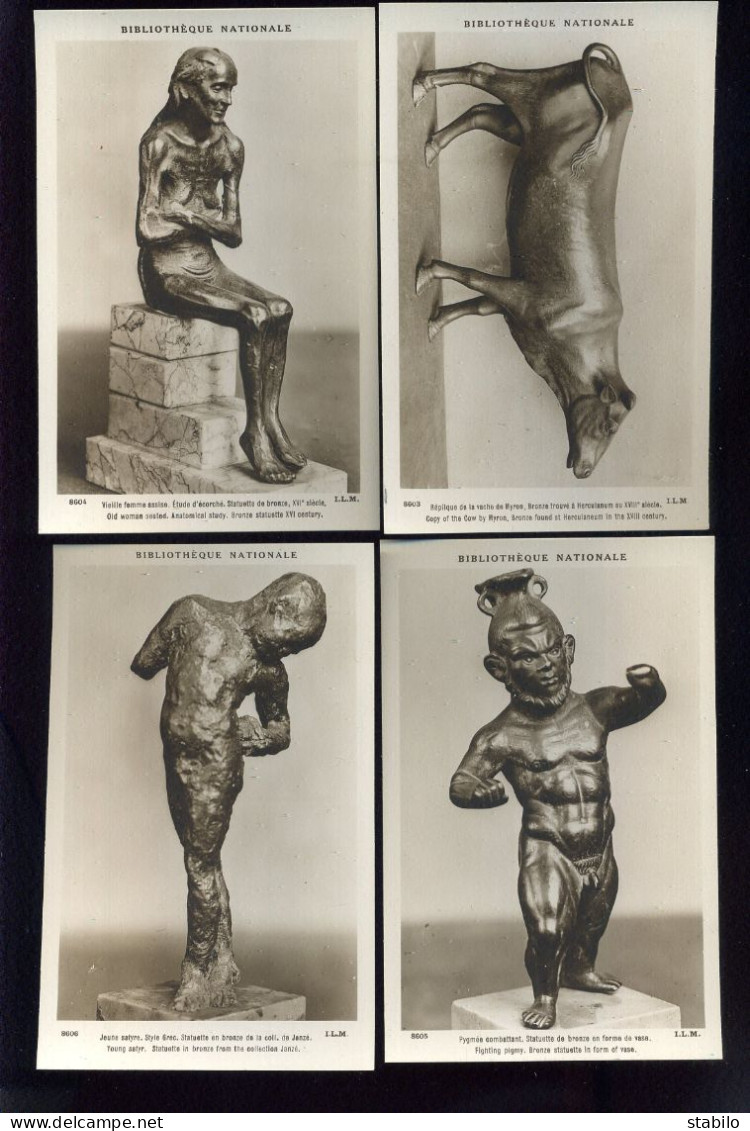 SCULPTURES - BRONZES - POCHETTE DE 12 CARTES FORMAT 9X14 - BIBLIOTHEQUE NATIONALE COLLECTION V - EDITEUR LAPINA - Skulpturen