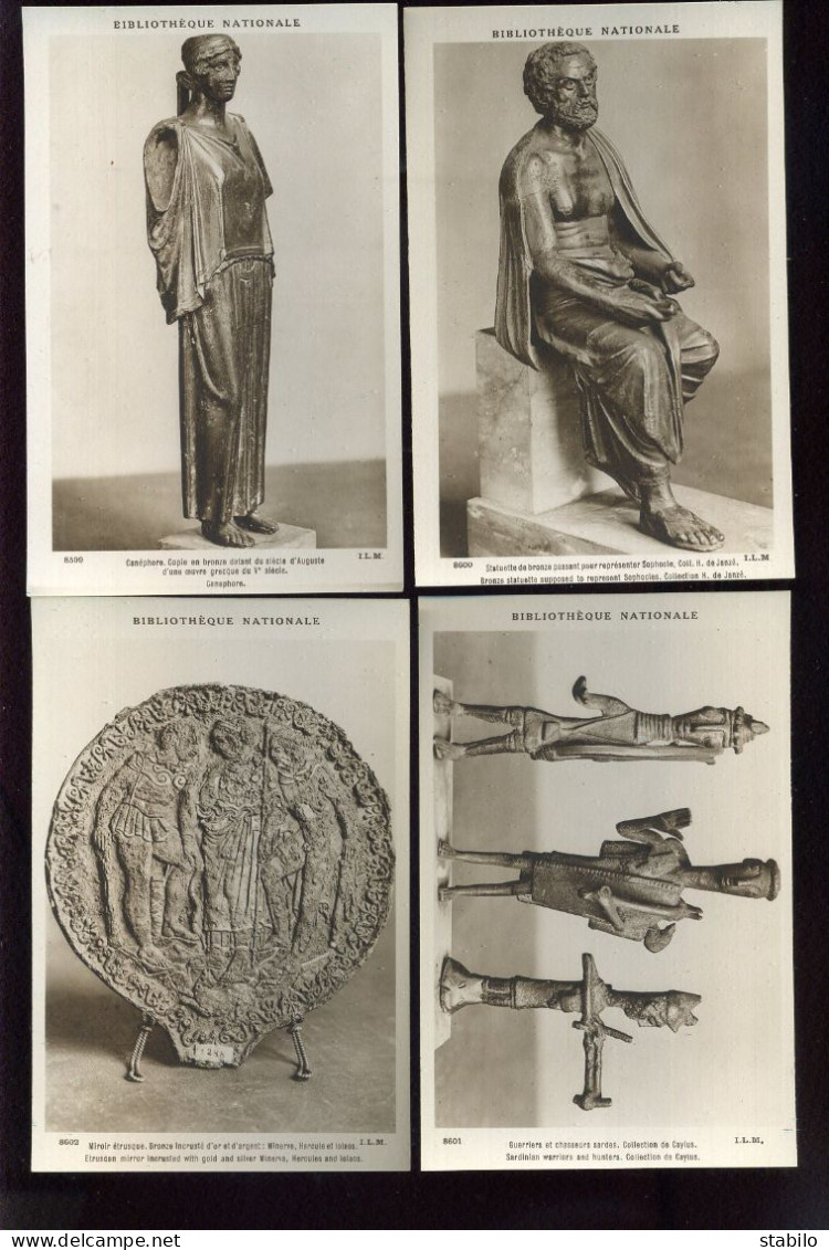 SCULPTURES - BRONZES - POCHETTE DE 12 CARTES FORMAT 9X14 - BIBLIOTHEQUE NATIONALE COLLECTION V - EDITEUR LAPINA - Sculptures