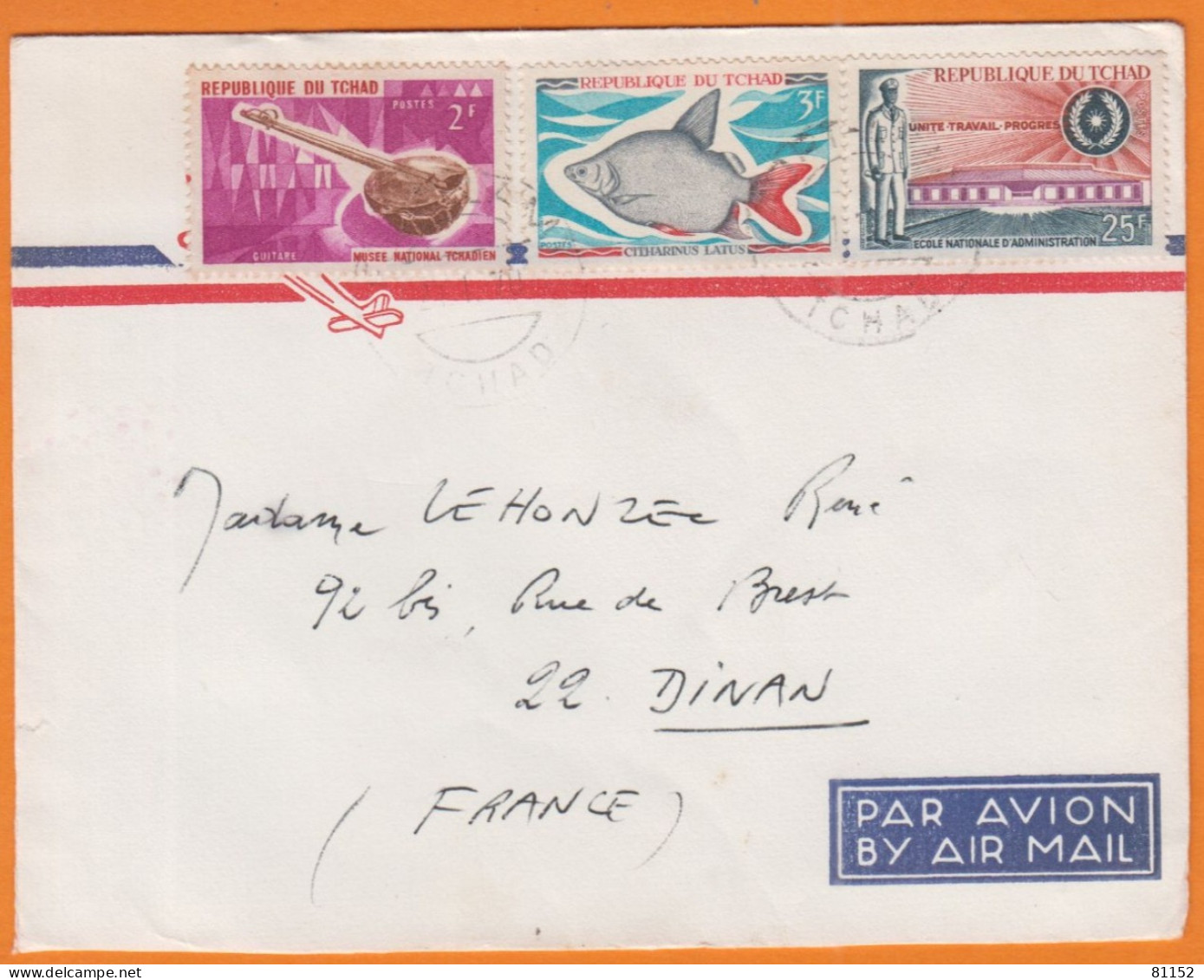 Militaria   TCHAD   Lettre D'un Capitaine  De  Abéché  1970  Avec 3 Timbres   Pour  22 DINAN - Tchad (1960-...)