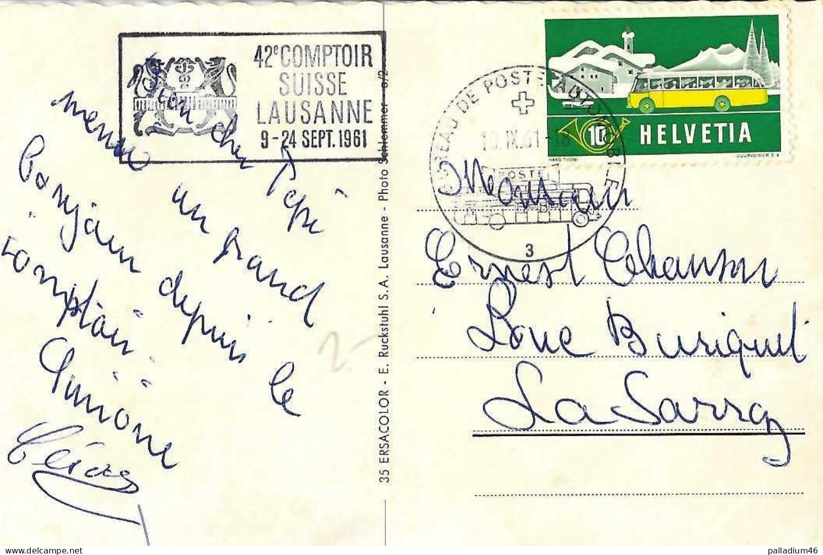 VD LAUSANNE - Le Palais De Beaulieu Comptoir Suisse No 35 -10.09.1961 - Lausanne