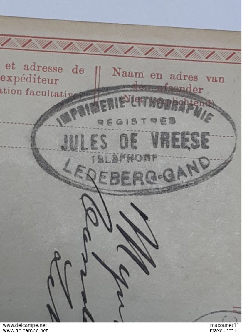 Entier Postal Type Albert 1er Envoyé De L'imprimerie De Vreese à Ledeberg - Gand .. Lot10 . - ....-1949