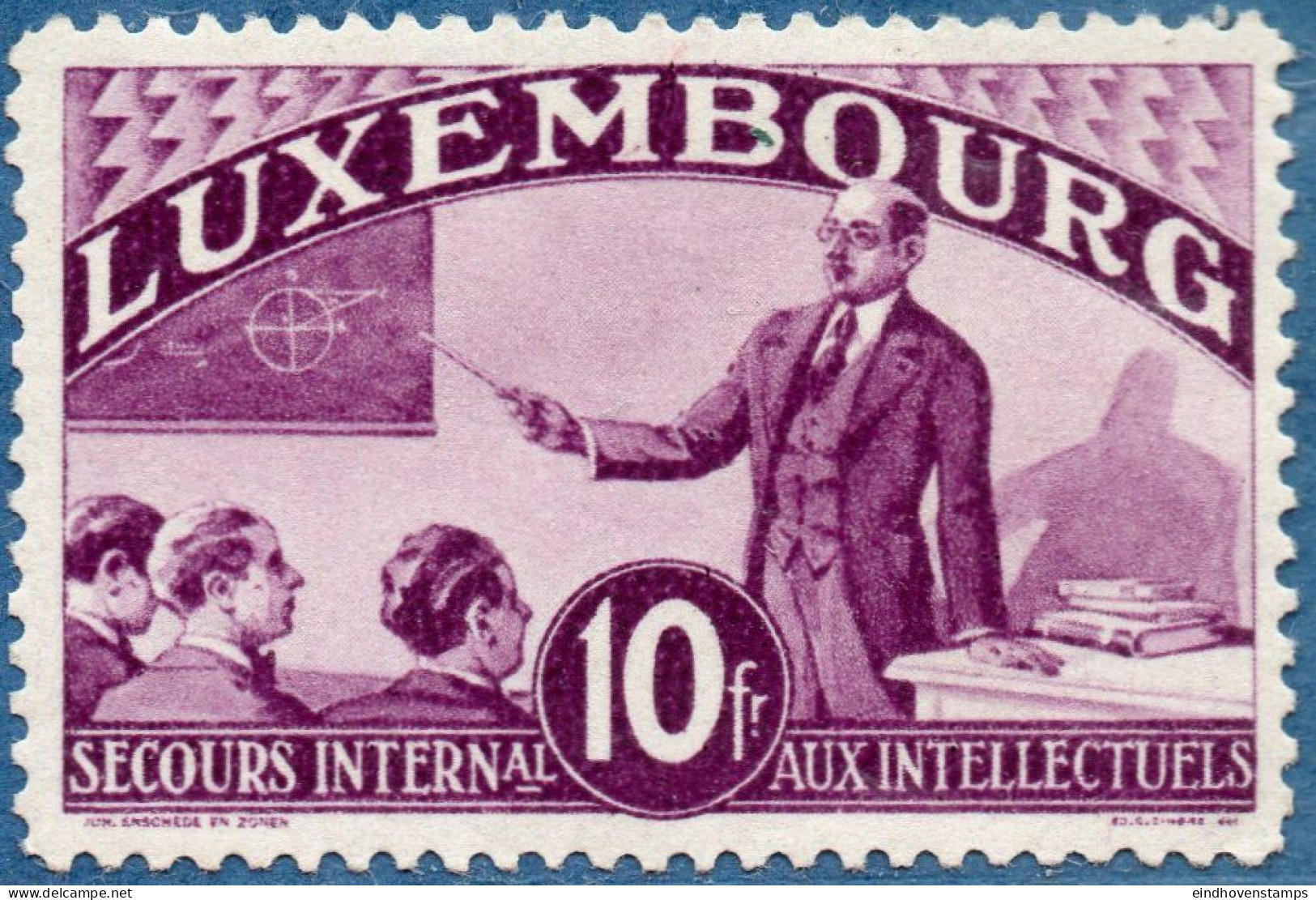 Luxemburg 1935 10 Fr, Professor, Teacher In Class, International Aid Emigrated Scientists 1 Value MNH - Other & Unclassified