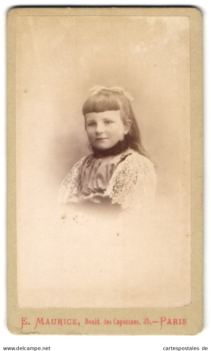 Photo E. Maurice, Paris, 35, Bould. Des Capucines, Kleines Fille Im Spitzenkleid  - Anonymous Persons