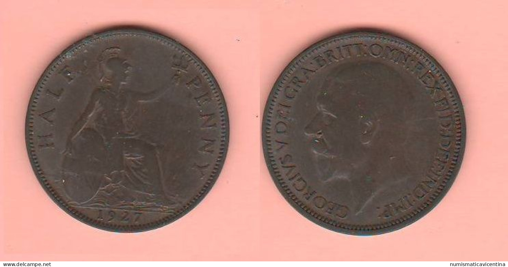 Great Britain Half Penny 1927 Bronze K 824 Angleterre Inghilterra - C. 1/2 Penny