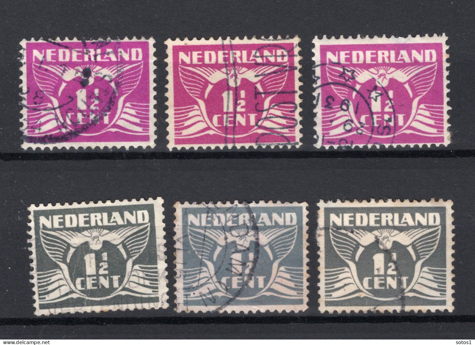 NEDERLAND 171/172 Gestempeld 1926-1935 - Vliegende Duif (3 Stuks) -2 - Used Stamps