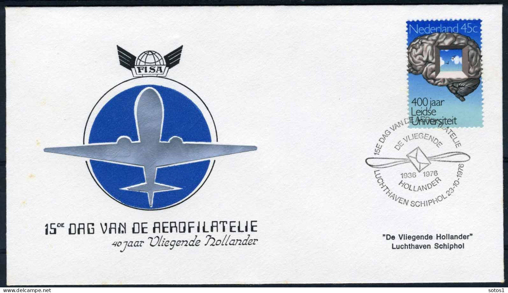 NEDERLAND 15e DAG VAN DE AEROFILATELIE 23/10/1976 - Airmail