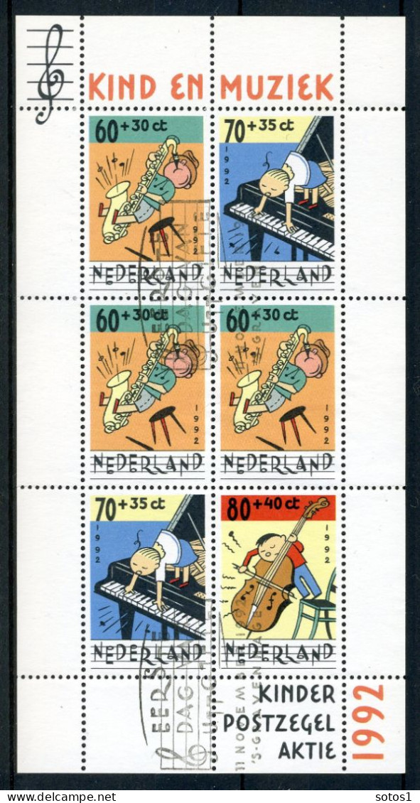 NEDERLAND 1541 Gestempeld Blok 1992 - Kinderzegels, Kind En Muziek - Blocks & Sheetlets