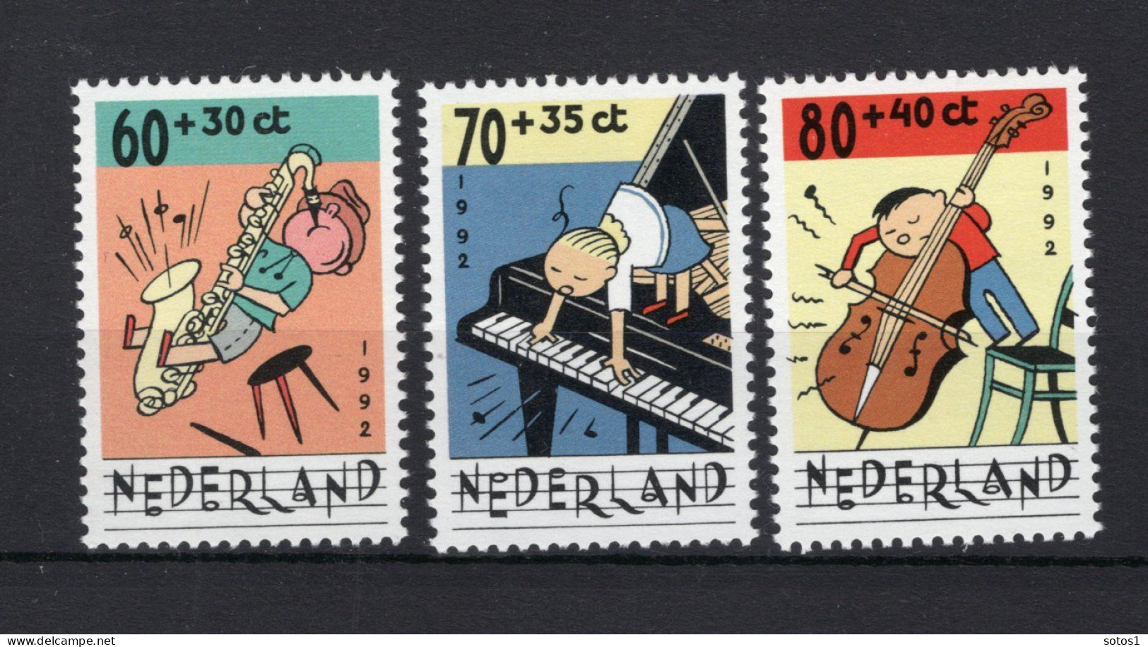 NEDERLAND 1538/1540 MNH 1992 - Kinderzegels, Kind En Muziek -1 - Nuevos