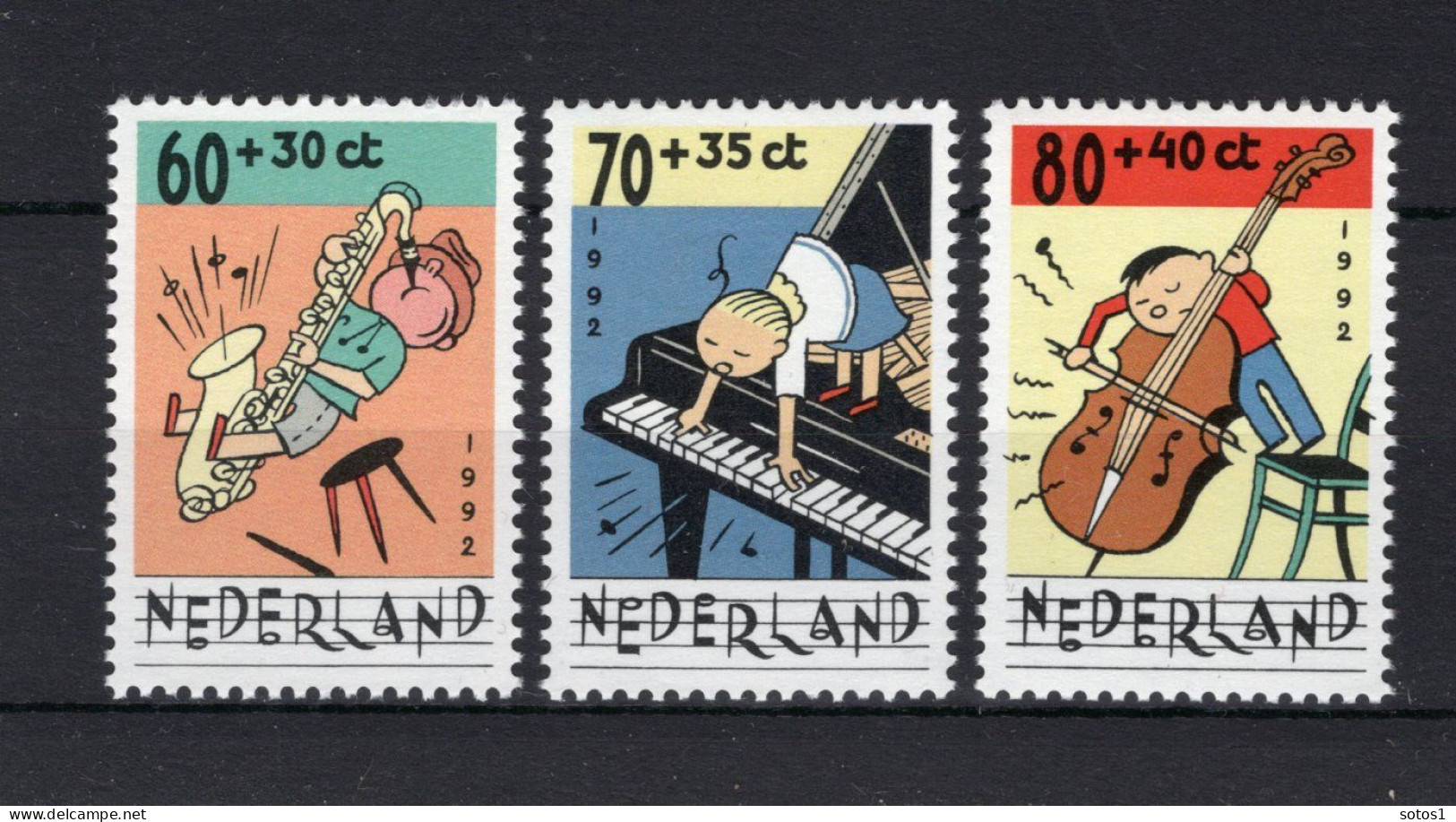 NEDERLAND 1538/1540 MNH 1992 - Kinderzegels, Kind En Muziek - Unused Stamps