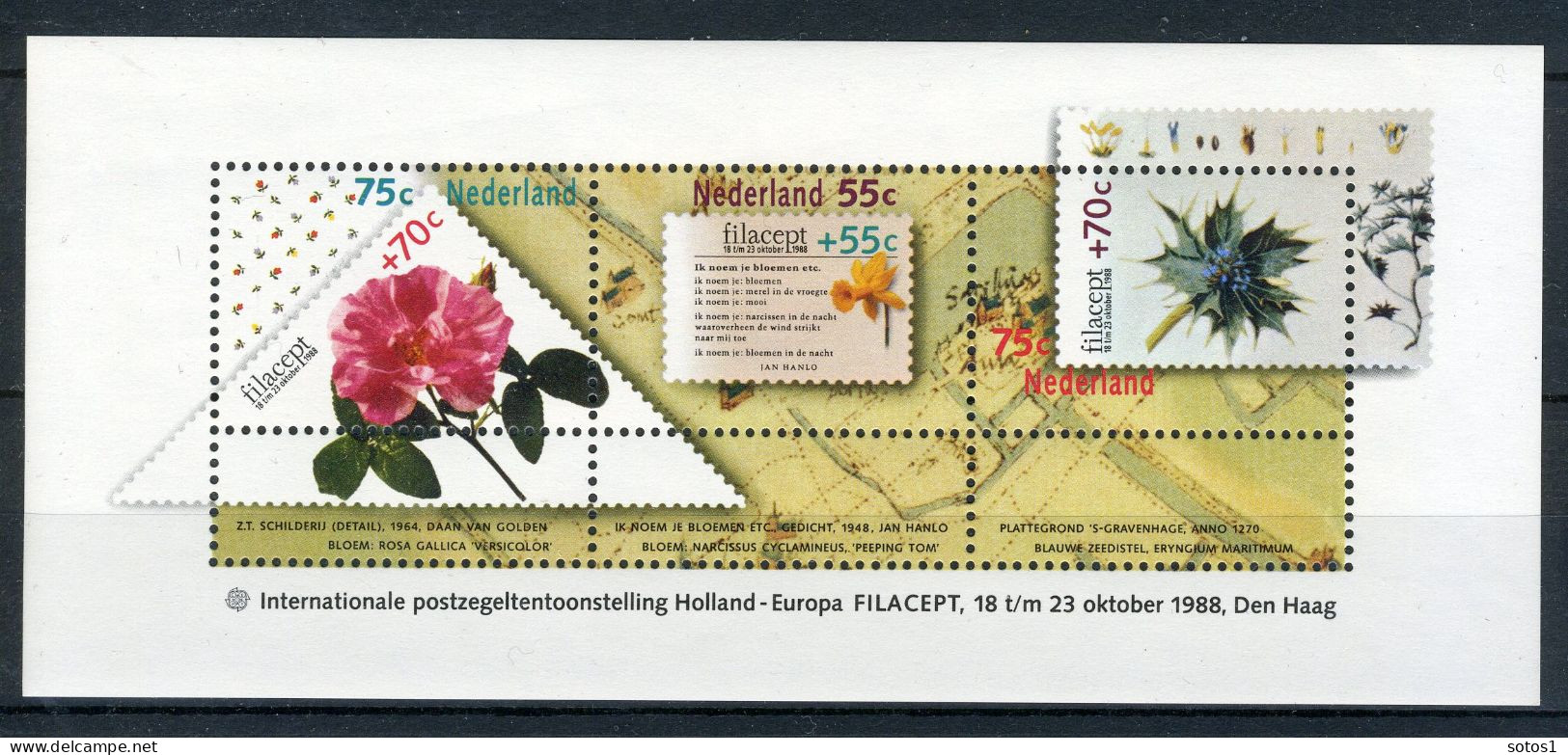 NEDERLAND 1414 MNH Blok 1988 - Filacept - Blocks & Sheetlets