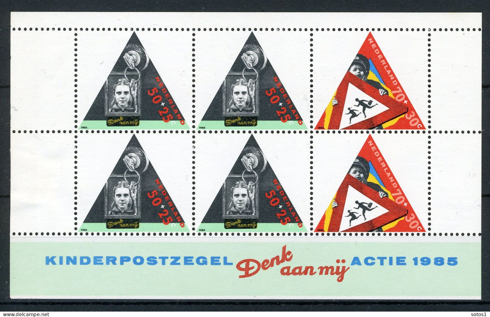 NEDERLAND 1344 MH Blok 1985 - Kinderzegels, Kind En Verkeer - Blocks & Sheetlets