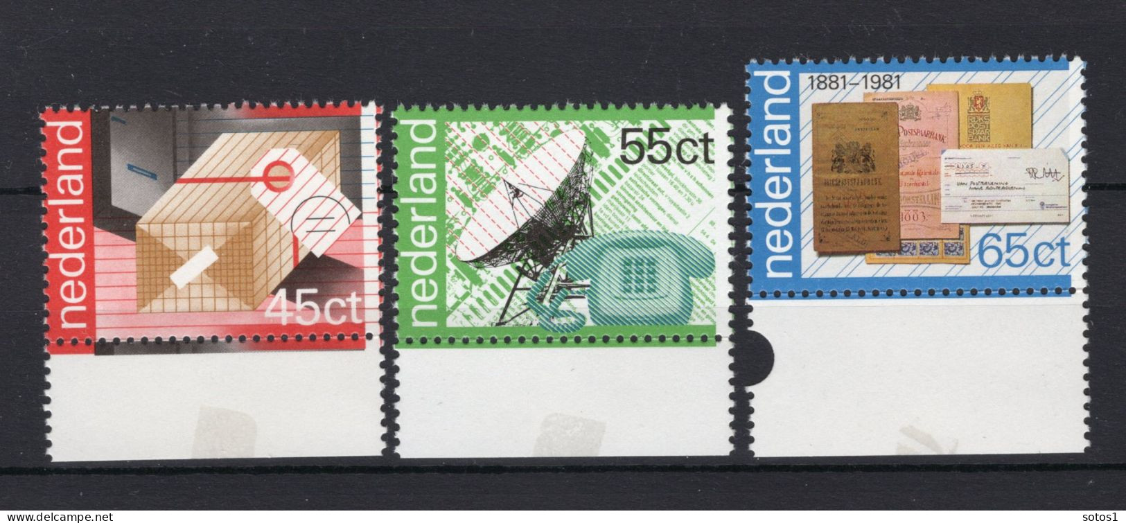 NEDERLAND 1220/1222 MNH 1981 - 100 Jaar P.T.T. Diensten -3 - Unused Stamps