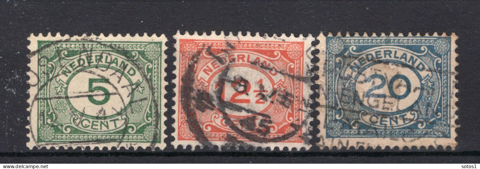 NEDERLAND 107/109 Gestempeld 1921-1922 - Cijfer -1 - Oblitérés
