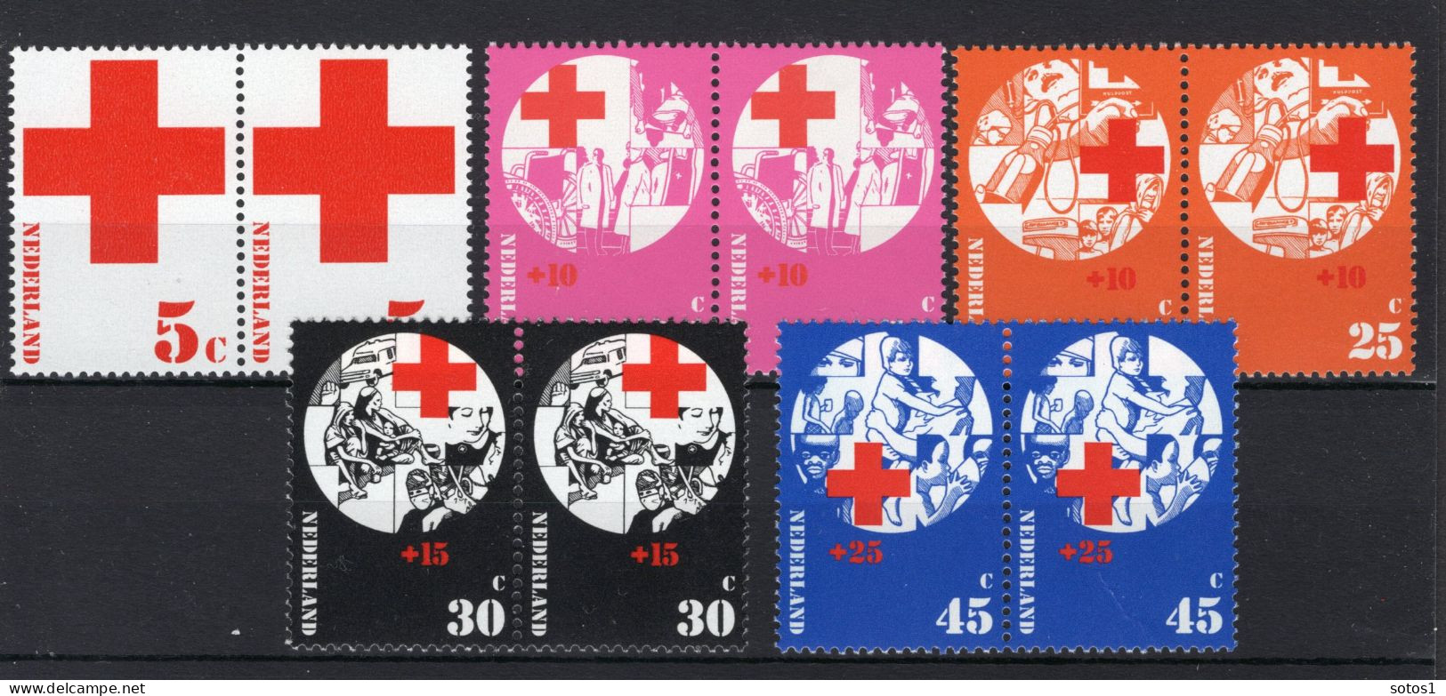NEDERLAND 1015/1019 MNH 1972 - Rode Kruiszegels (2 Stuks) - Unused Stamps