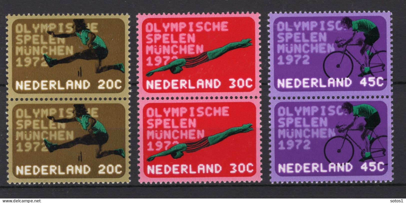 NEDERLAND 1012/1014 MNH 1972 - Olympische Spelen Munchen (2 Stuks) - Unused Stamps