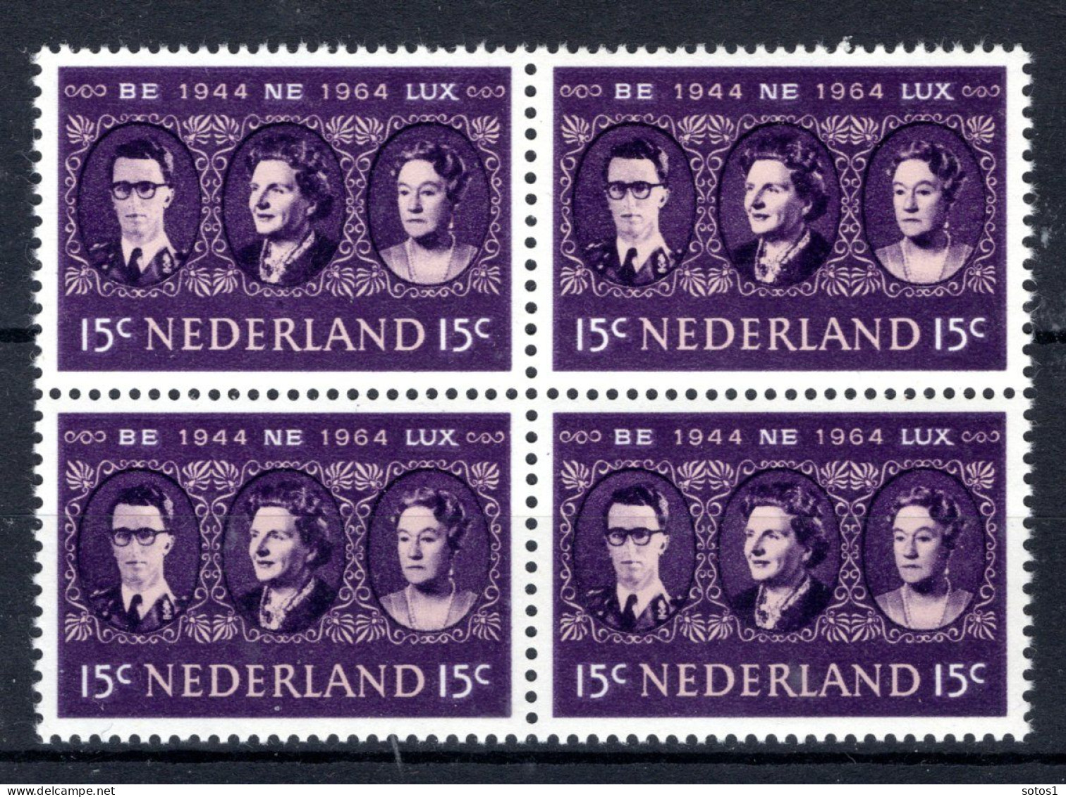 NEDERLAND 829 MNH** 1964 - 20 Jaar Benelux 4 St. - Neufs