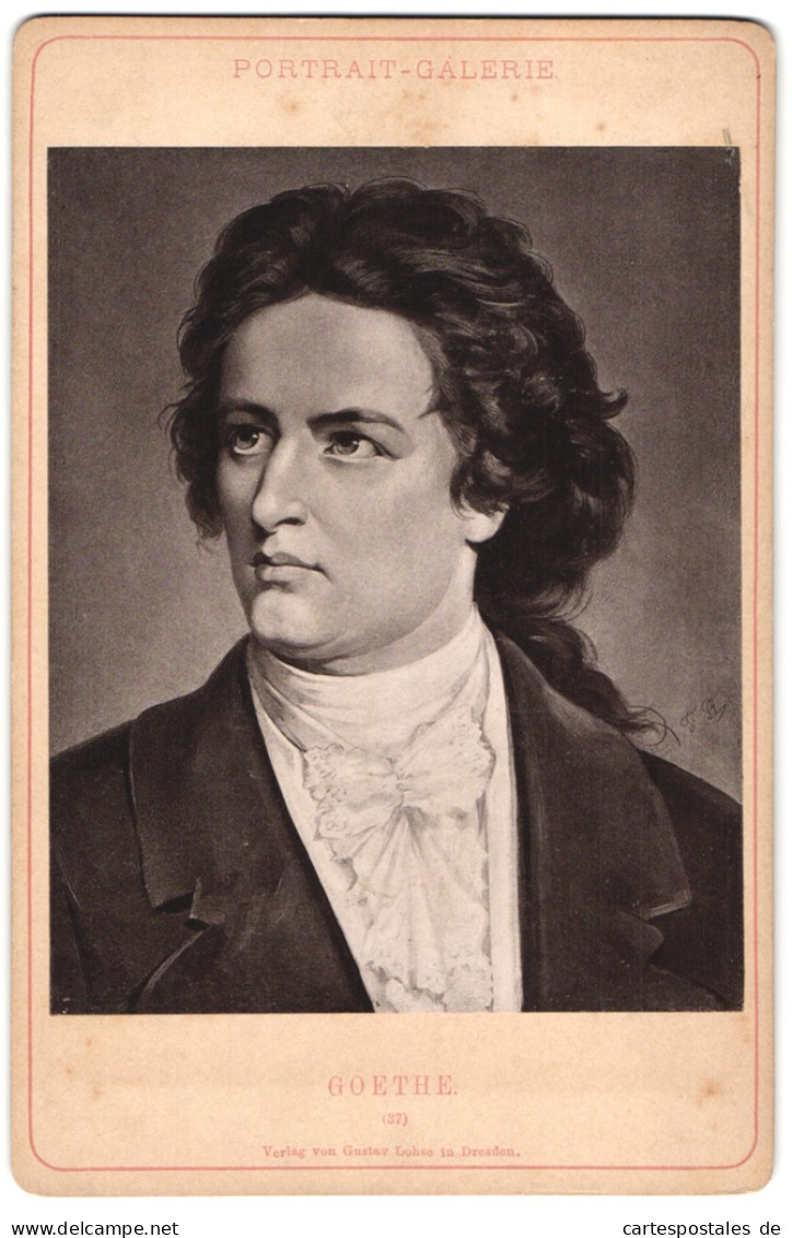 Fotografie Gustav Lohse, Dresden, Schriftsteller Goethe In Jungen Jahren  - Célébrités