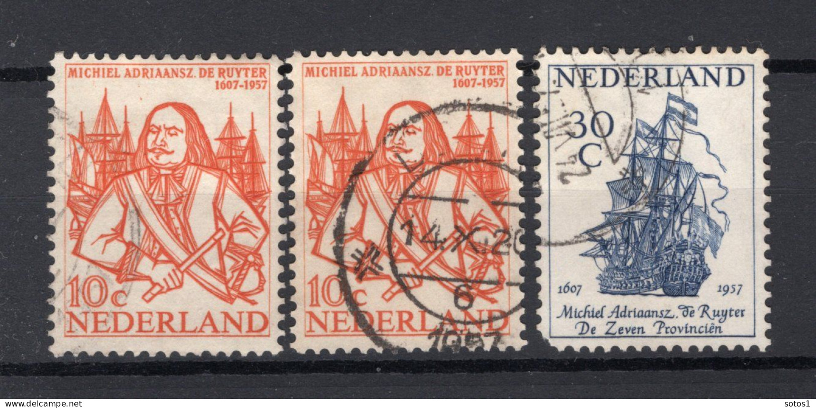 NEDERLAND 693/694 Gestempeld 1957 - De Ruyter-zegels - Used Stamps