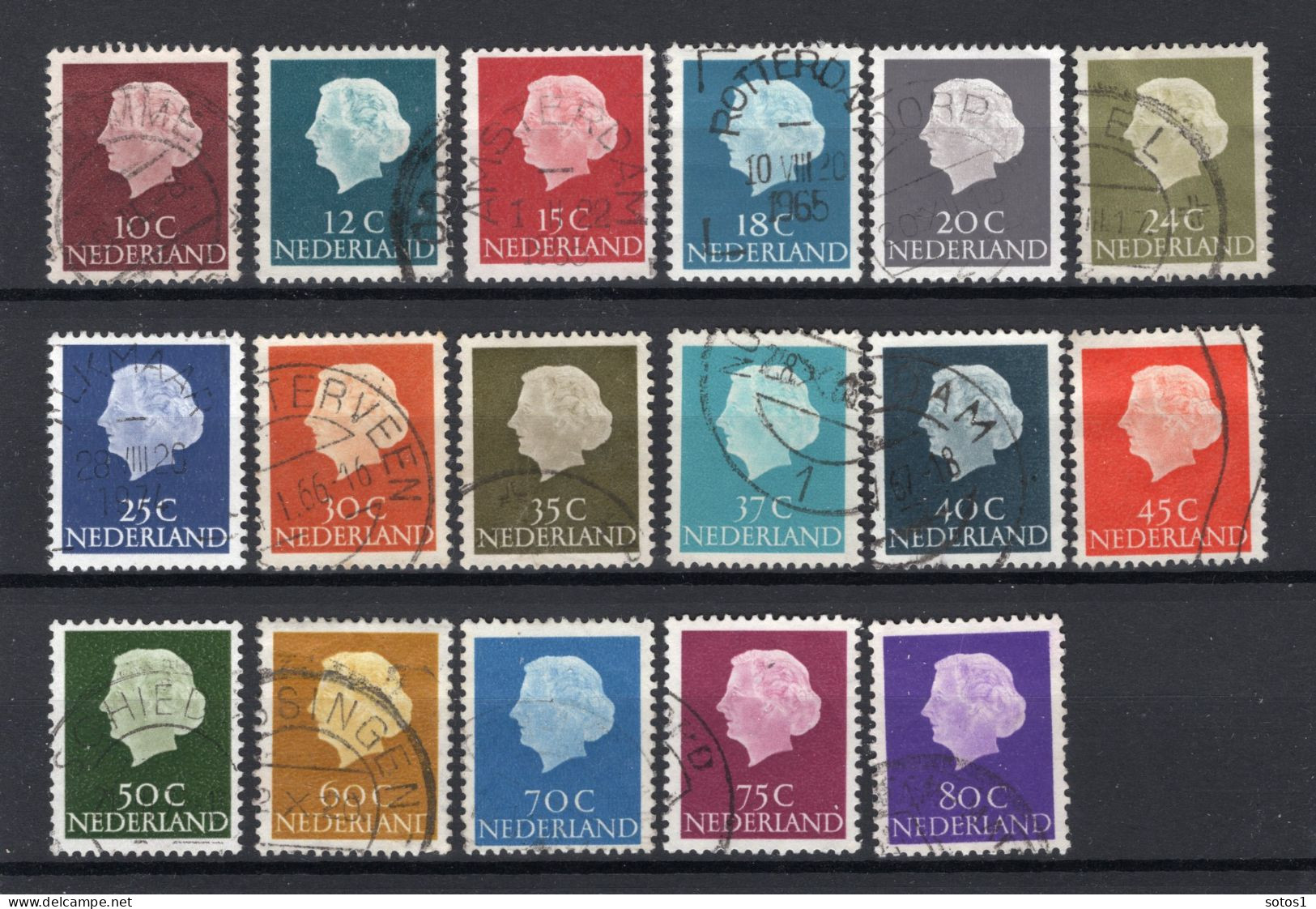 NEDERLAND 617/630-632/634 Gestempeld 1953-1967 - Koningin Juliana - Used Stamps