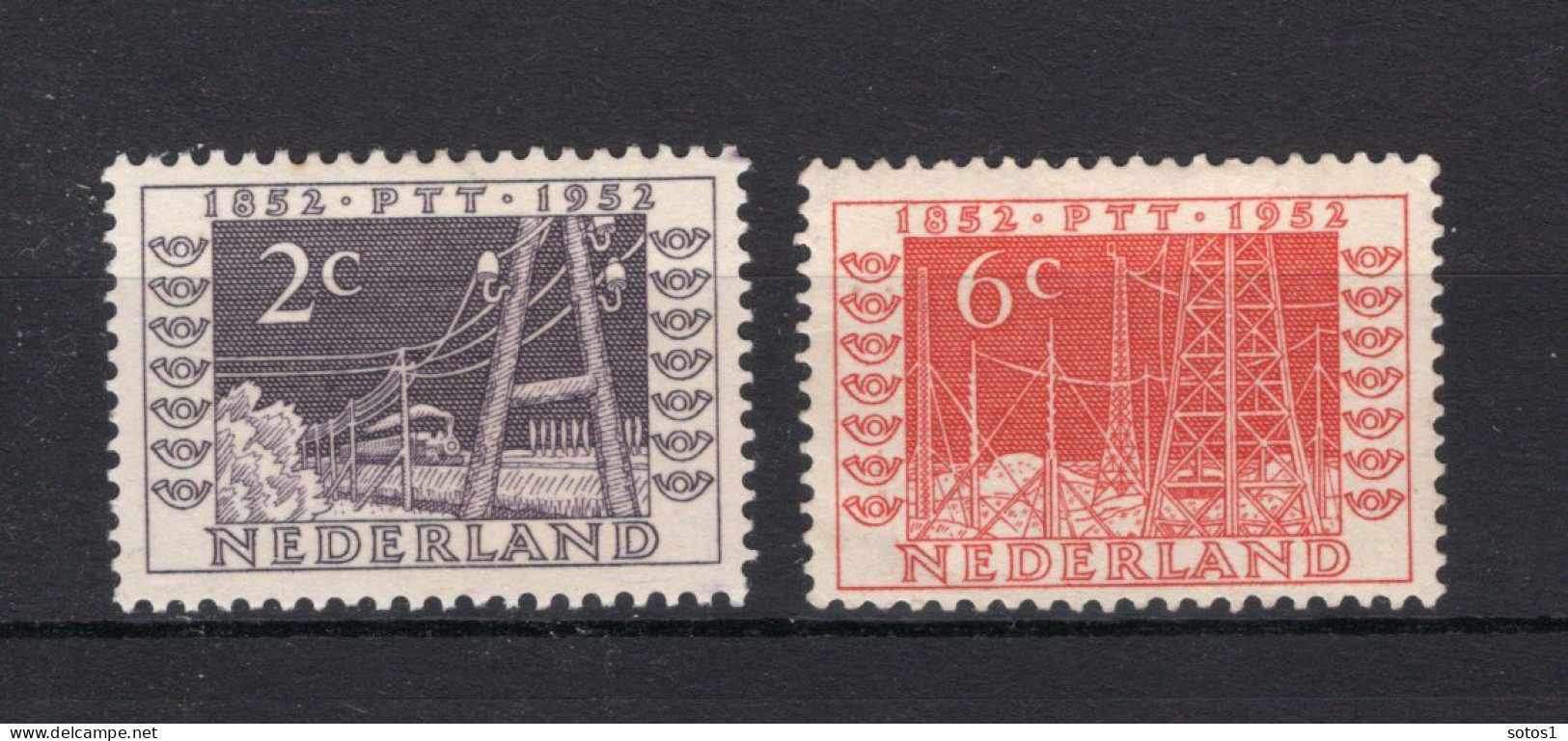 NEDERLAND 588/589 MH 1952 - Jubileum 100 Jaar Rijkstelegraaf En Postzegels - Unused Stamps