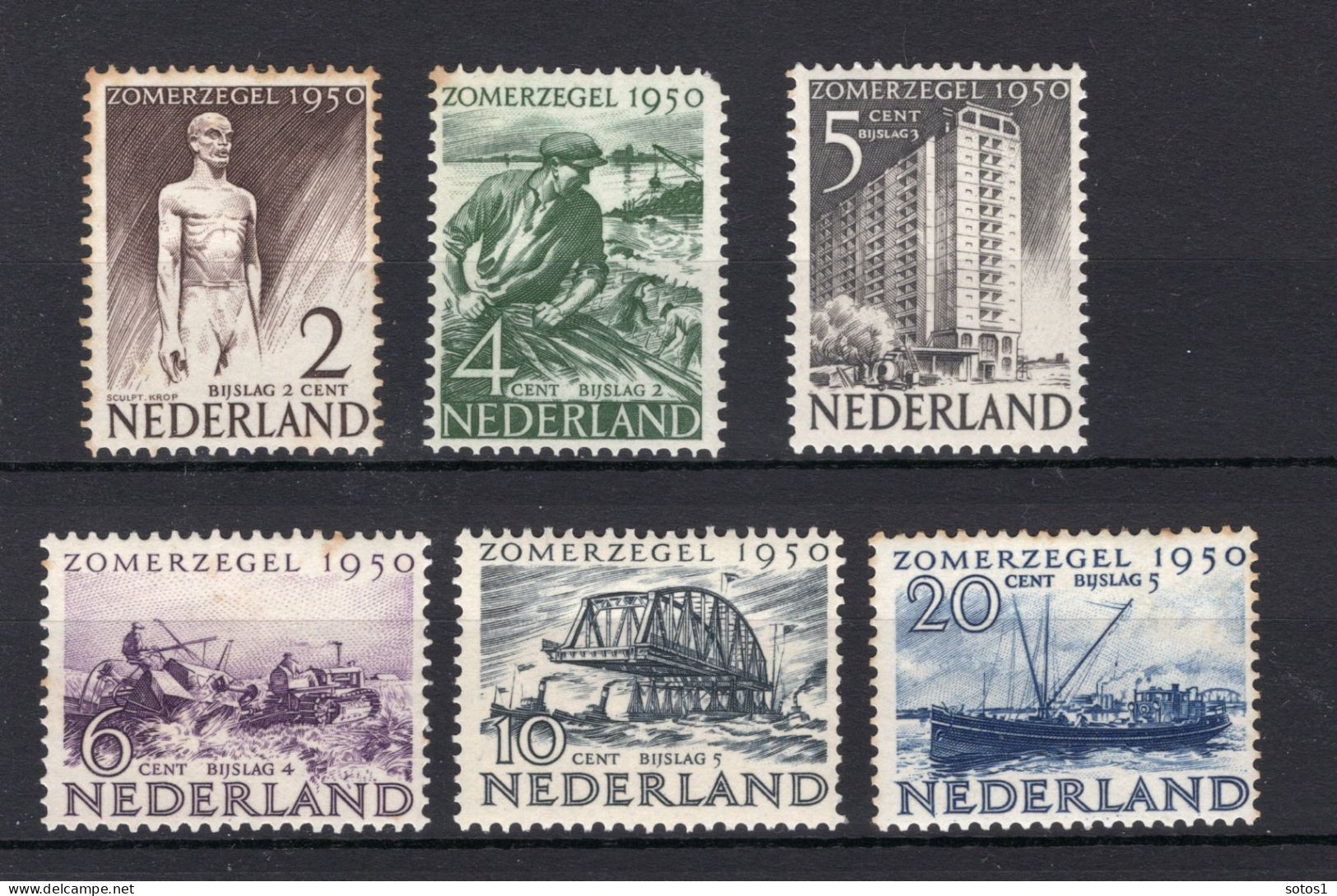 NEDERLAND 550/555 MH 1950 - Zomerzegels - Neufs