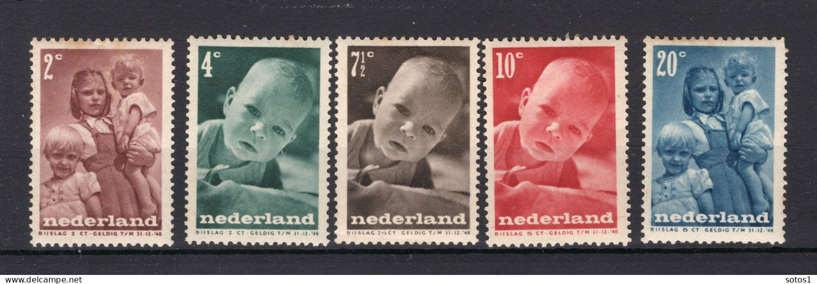 NEDERLAND 495/499 MH 1947 - Kinderzegels - Ungebraucht